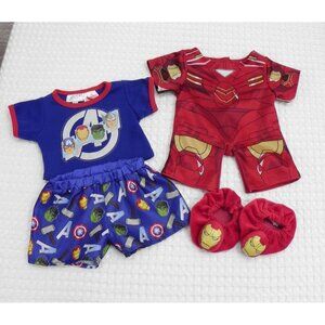 Marvel Avengers Build-A-Bear 4-Pc Outfit Iron Man Suit Blue Avengers Short Set